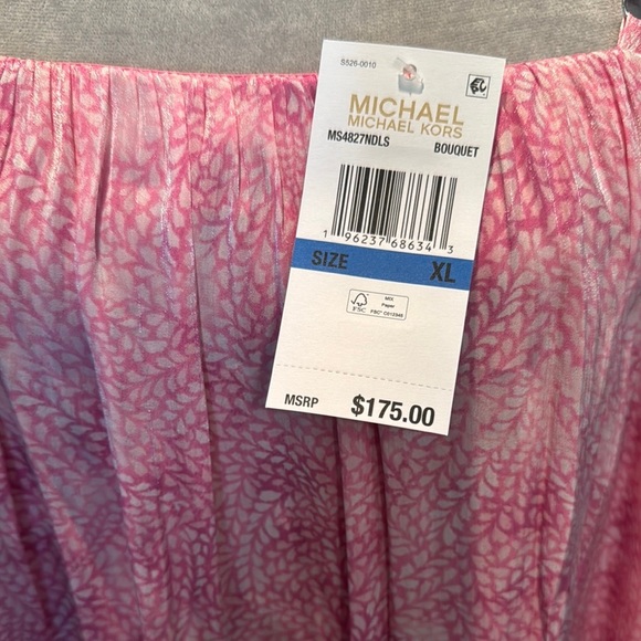 Michael Kors Pink Tiered Sundress with silver chain straps NWT XL - Picture 2 of 16